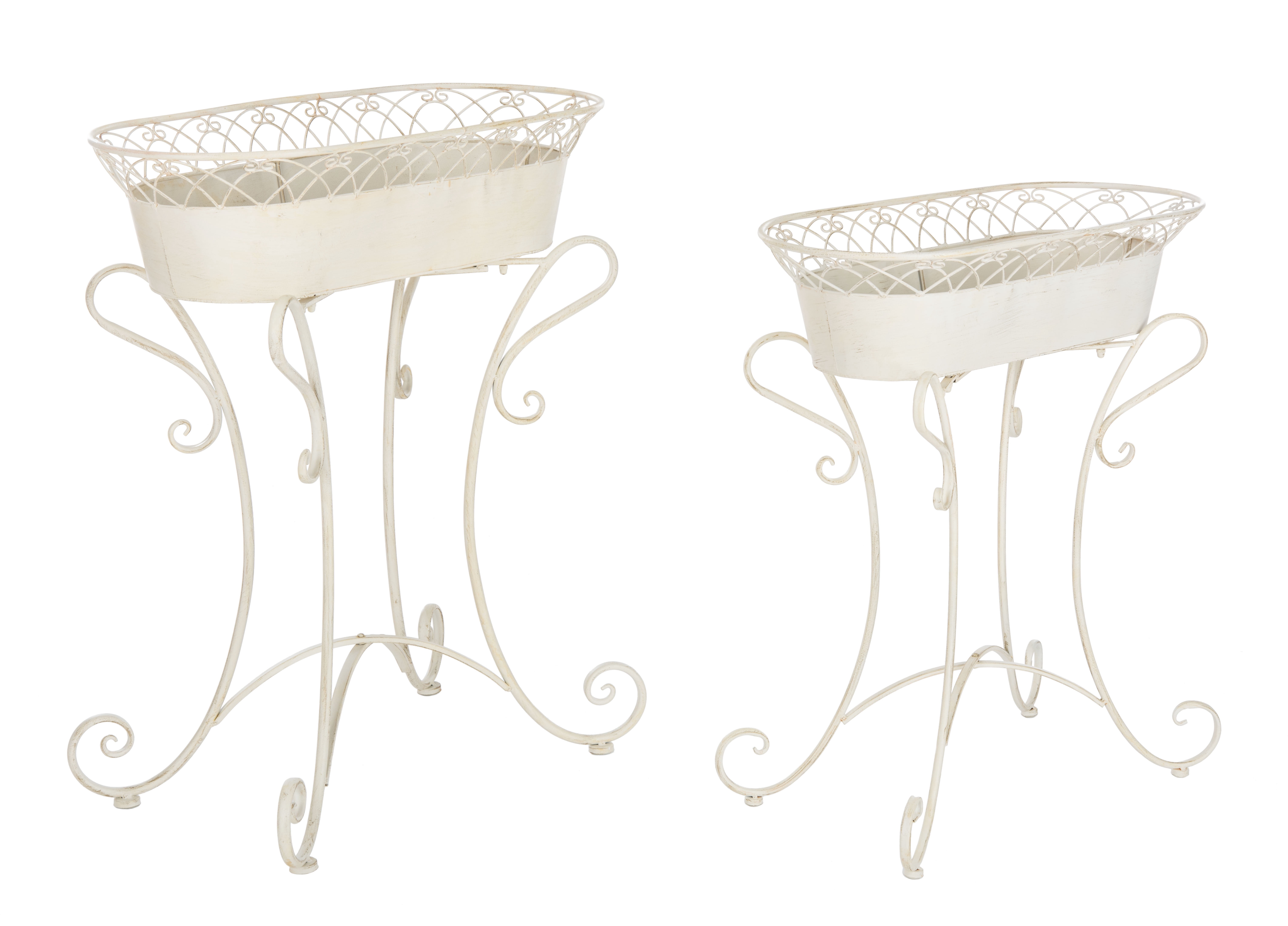 SAFAVIEH Hendrick Solid Outdoor Patio Planters, Pearl White, Set of 2
