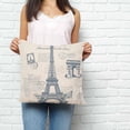 thumbnail image 3 of Throw Pillow Covers 26x26 Inch, France Towers Decorative Pillow Cases for Couch Sofa Bed, Retro Hand-Painted Seal Architectural Art Cotton Linen Square Home Decor Pillowcases with Hidden Zipper, 3 of 7