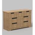 thumbnail image 4 of Ourlova Commode à 7 Tiroirs pour Chambre, Commode Double Moderne Naturelle avec Poignées Encastrées, 4 of 4