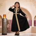 thumbnail image 4 of Staki Abaya for Kids Girls Middle East Prayer Dress Muslim Abaya Hooded Islamic Modest Arabian Dresses Middle Dubai Attire Kaftan 6Y 7Y 8Y Black,12-13 Years, 4 of 7