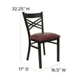thumbnail image 5 of Flash Furniture HERCULES Series Black ''X'' Back Metal Restaurant Chair - Burgundy Vinyl Seat, 5 of 11