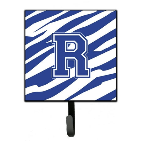 

Carolines Treasures CJ1034-RSH4 Letter R Initial Tiger Stripe Blue and White Leash or Key Holder 7Hx4.25W multicolor