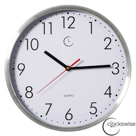 Clockswise 12 Waterproof Aluminum Wall Clock Battery Operated Precision Quartz Movement Weather Resistant Metal Frame for Indoor Outdoor Bathroom Kitchen Patio Garden Living Room Office & Home Décor