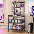 thumbnail image 3 of ModFurne 3D Printer Stand with Filament Storage, Heavy Duty Rolling 3D Printer Table with Charging Station for PLA, ABS, PETG for Workshop/Office (Brown), 3 of 8