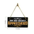 thumbnail image 7 of Tips Are Greatly Appreciated 5x10 Hanging Plus Wall or Door Sign | Cafe/Restaurant Décor, 7 of 7