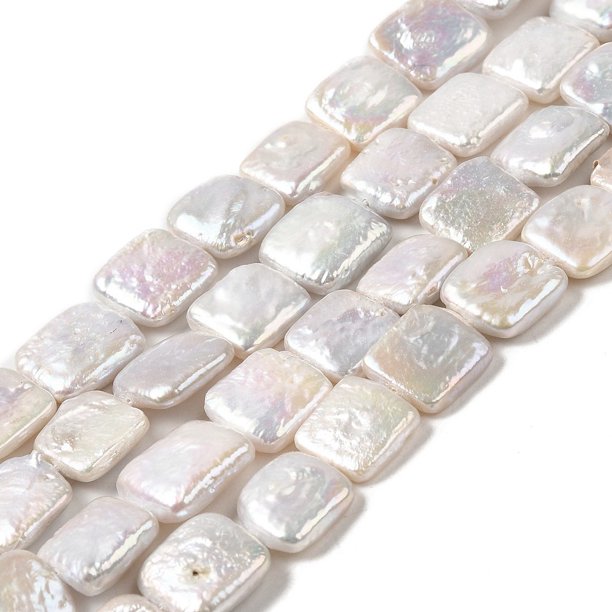 Natural Keshi Pearl Beads Strands Baroque Pearls Cultured Freshwater Pearl Square Grade 5A PapayaWhip 11.5~13.5x10.5~12x4.5~6mm Hole: 0.6mm about 32~66pcs/strand 14.76~14.96 inch(37.5~38cm)