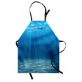 thumbnail image 1 of Ocean Apron Sun Rays Bursting into Deep Under Sea Wilderness Scenery Waterscape Picture Print, Unisex Kitchen Bib Apron with Adjustable Neck for Cooking Baking Gardening, Blue Turquoise, by Ambesonne, 1 of 3