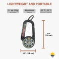 thumbnail image 2 of Sun Company TempaComp - Ball Compass and Thermometer Carabiner | Hiking, Backpacking, and Camping Accessory | Clip On to Backpack or Jacket | Ultralight, Accurate Compass for Navigation, 2 of 7
