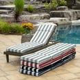 thumbnail image 6 of ARDEN Outdoor Chaise Lounge Cushion 72 x 21, Stone Grey Cabana Stripe, 6 of 11