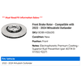 thumbnail image 2 of Front Brake Rotor - Compatible with 2022 - 2024 Mitsubishi Outlander 2023, 2 of 2