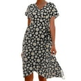 thumbnail image 1 of Robe d'Été Bohème pour Femmes Robe Imprimée Col Halter Sans Manches Robe de Plage Robe de Soleil Robe Midi, 1 of 4