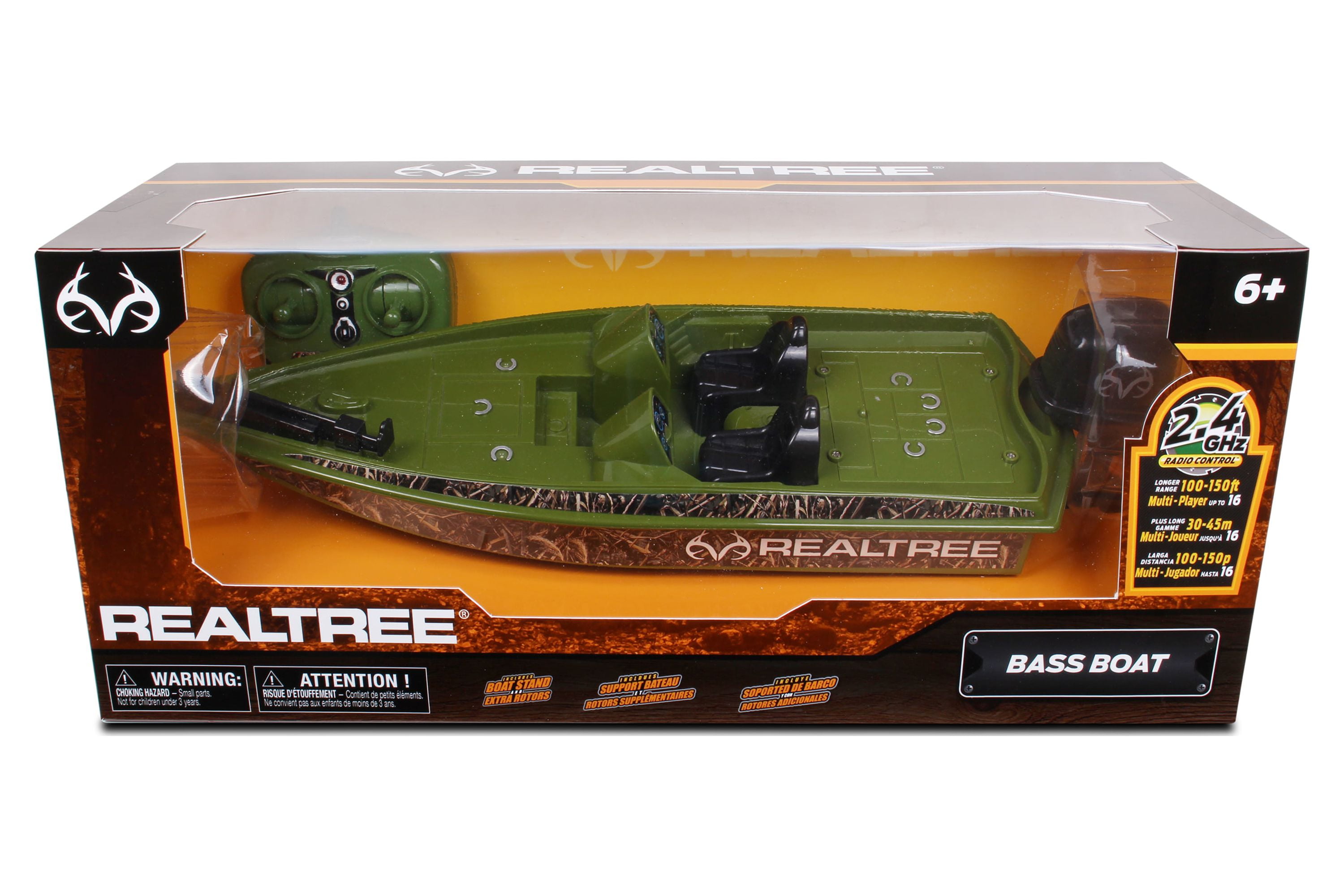 REALTREE XTRA IGNITE RC REAL FISHING BOAT CATCH FISH UP TO 2 LBS