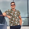 thumbnail image 5 of Daiia Rabbits on Floral Pattern Men’s Polo Shirts,Solid Deck Shirt,Classic Fit, Breathable Cotton Polo for Casual and Sport Wear-XX-Large, 5 of 7