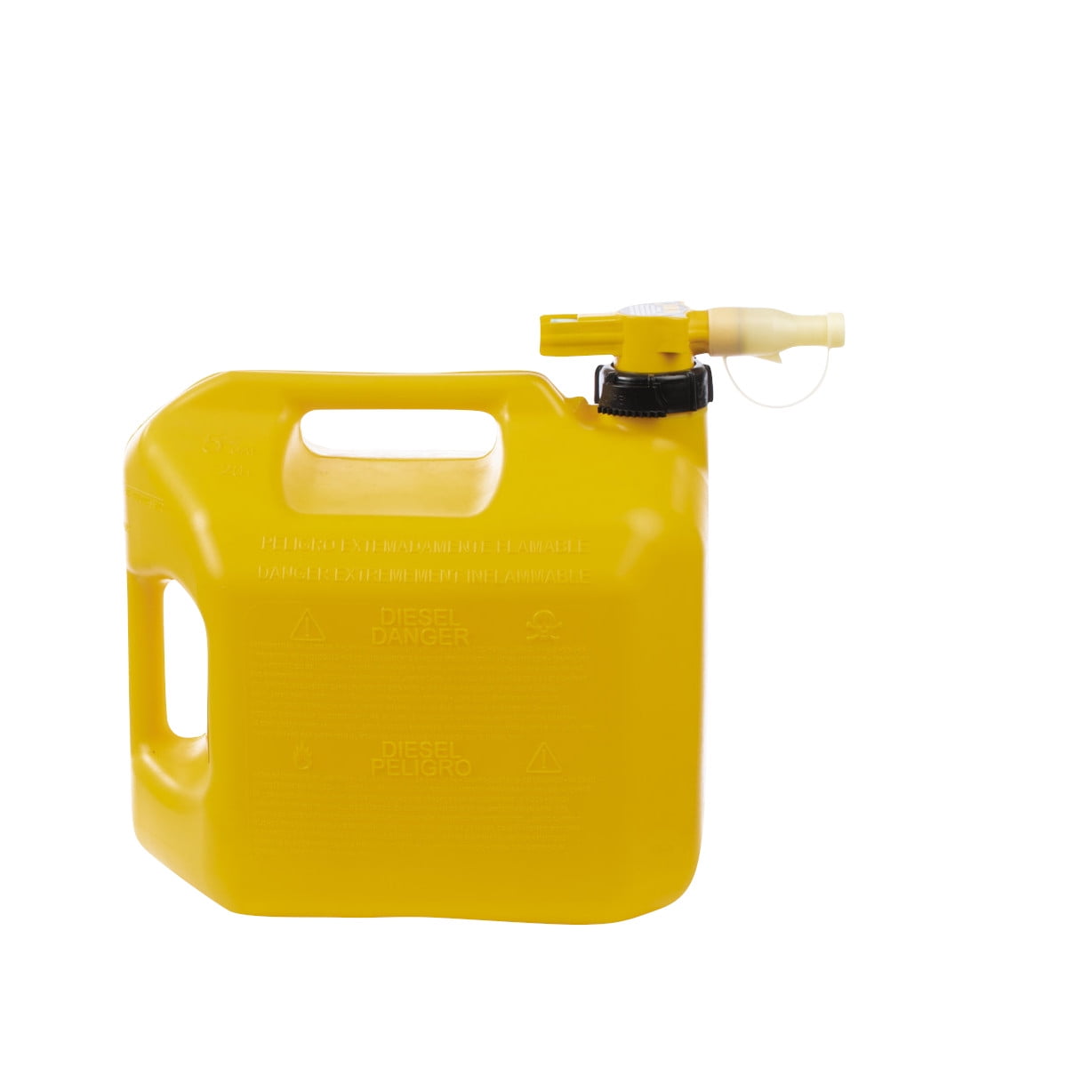 No-Spill 5 Gallon Diesel Gas Can, Yellow