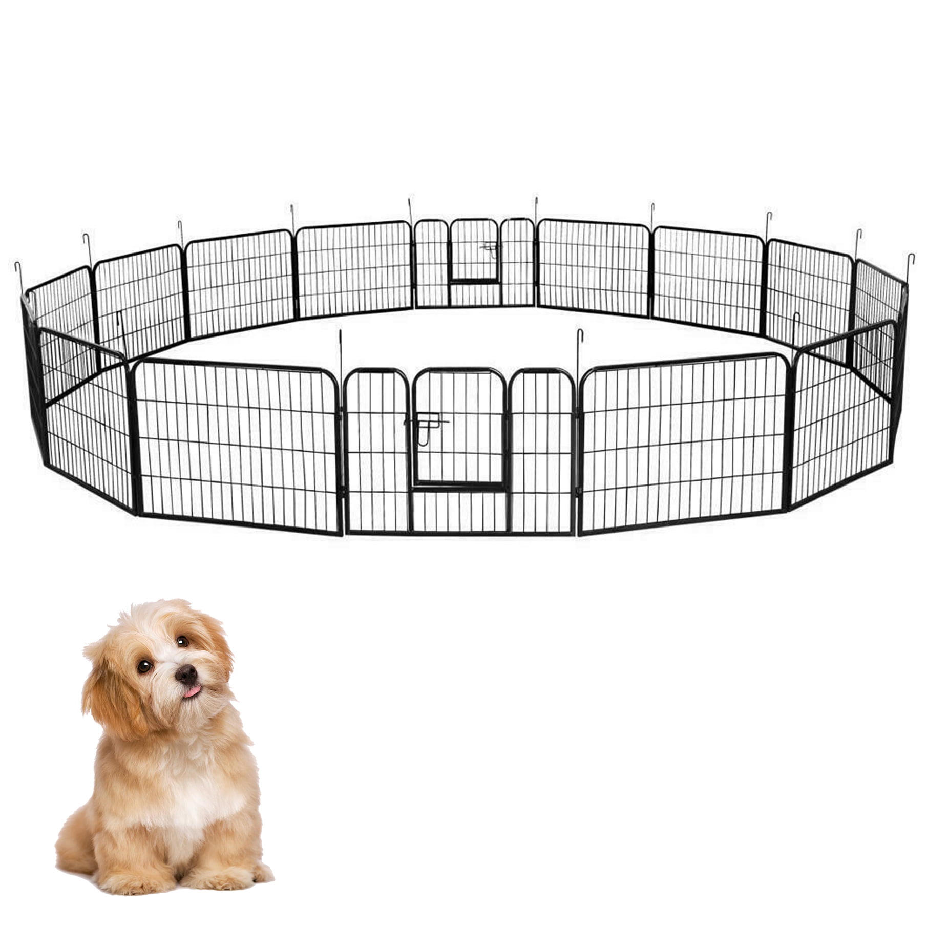 Shuishui 24 Tall Wire Fence Pet Dog Cat Folding Exercise Yard 8 Panel Metal Play Pen