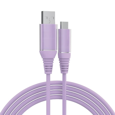 onn 6ft USB-C to USB-A Charging Cable, USB-IF Certified, Purple - Compatible with iPhone 16 Series, iPhone 15 Series, Samsung Galaxy, Note, Pixel Devices iPad Pro, & More