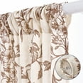 thumbnail image 4 of Alishomtll Floral Curtains for Living Room Farmhouse Country Linen Curtains Light Filtering Window Drapes,Brown ,52"x84", 2 Panels, 4 of 11