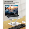 thumbnail image 2 of Laptop Stand with 360° Rotating Base, Ergonomic Computer Riser for Desk, Adjutable Height Muti-Angle, Foldable Laptop Mount, Stable Metal Holder Support 10-15.6" Notebook PC, 2 of 7