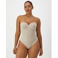 thumbnail image 6 of Maidenform Multiway Tummy Control Shapewear Thong Bodysuit, Built-in Balconette Bra Evening Blush 2XL Women's, 6 of 9