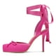 thumbnail image 1 of Tacones de ballet Riekhany Satin para mujer, tacón alto, rojo rosa, 1 of 6