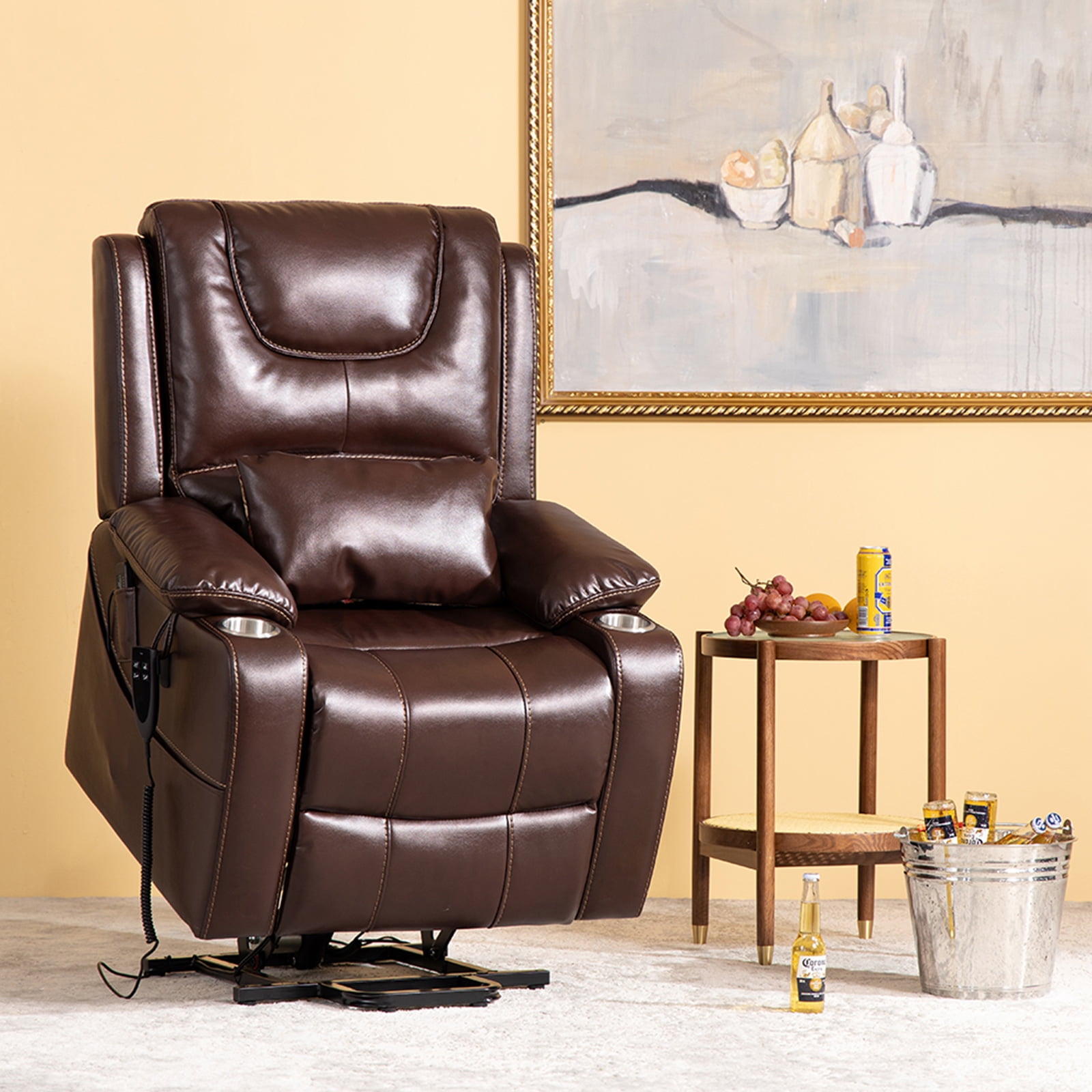 9181 Three Motor Power Recliner with Lumbar Support(Lay Flat)