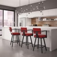 thumbnail image 2 of Amisco Tabouret de Comptoir Pivotant en Polyester 26.25 Pouces Rouge/noir, 2 of 6