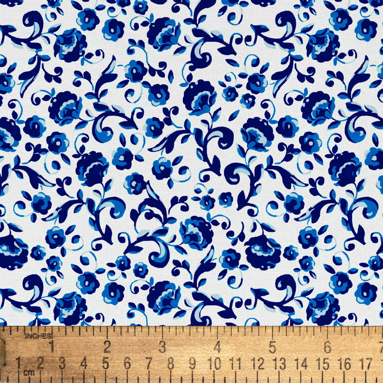 The Pioneer Woman 44 x 1 Yard Cotton Scroll Floral Fabric Precut