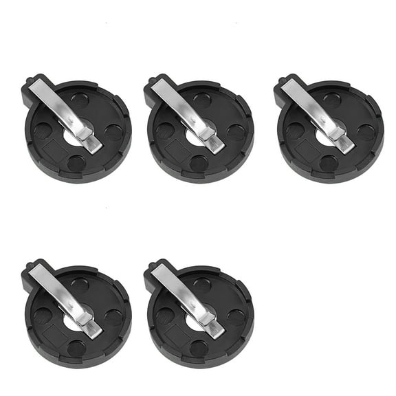 CR2025 CR2016 Black Horizontal Coin Button Battery Holder 5 Pcs