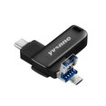 thumbnail image 2 of U disco Yvonne Y40D USB3.0 de alta velocidad giratorio 128GB USB tipo C Micro USB de tres puertos Unidad flash OTG para teléfono móvil / PC / computadora portátil Negro yvonne U disco, 2 of 7