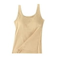 thumbnail image 4 of Youmylove Fashion Tops for Women Shelf Bra Camisoles Adjustable Spaghetti Strap Tank Tops Basic Layer Casual Loose Vest Blouse, 4 of 6