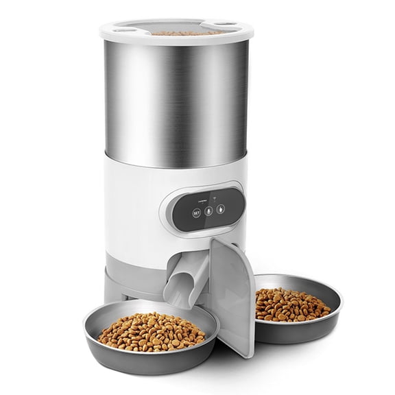 HOT 4.5L Automatic Cats Dispenser Smart Cat Dog Food Feeder Single/Dual Stainless Steel Bowls Pets Feeding for Dry Foods