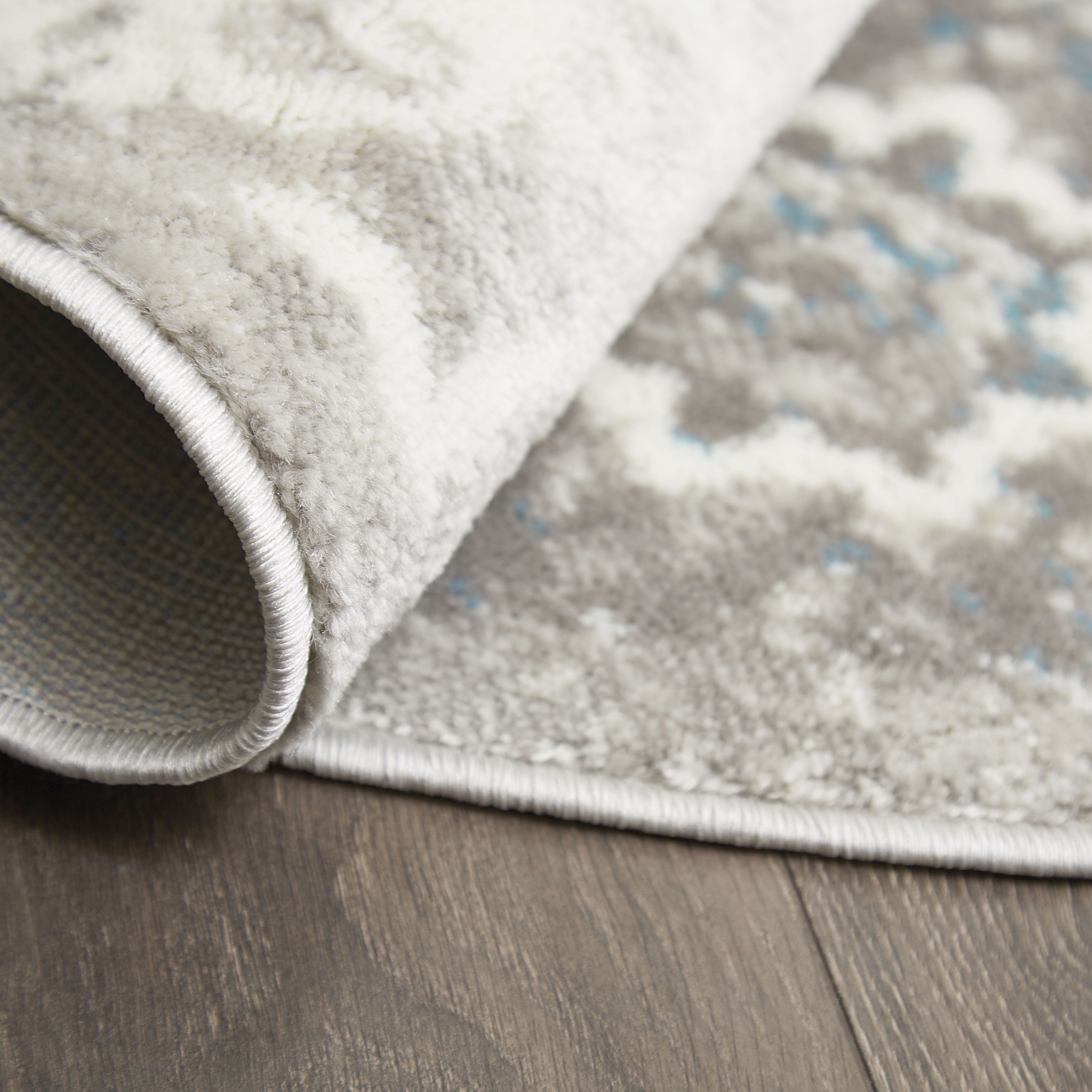 Home Dynamix Boho Andorra Transitional Damask Area Rug, Gray/Blue, 7' 10" Round