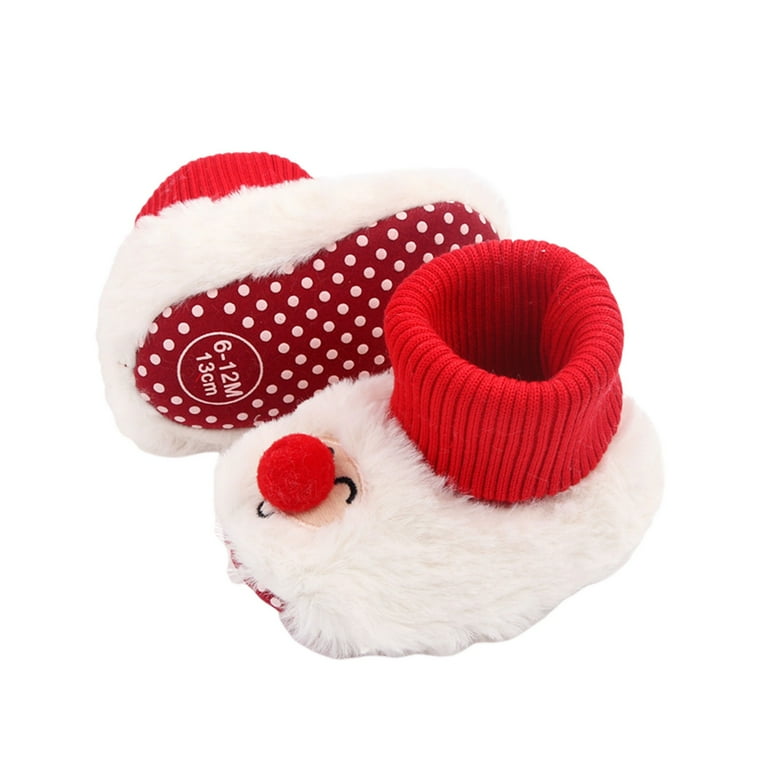 Infant Baby Girls Boys Christmas Slippers Booties Warm Crib Shoes Footwear Prewalkers Baby Socks Shoes