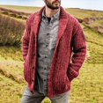thumbnail image 2 of Mens Cable Knit Cardigan Sweater Shawl Collar Loose Fit Long Sleeve Casual Cardigans, 2 of 5