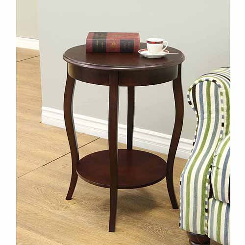 Home Craft Walnut 18" Round Accent Table by Megaware Furniture