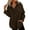 savings tops#01_Brown, variant on hxobax Women Waffle Shacket Fall Outwear Textured Collar Long Sleeve Button Down Shirts Jacket Coats