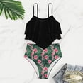 thumbnail image 2 of JAJAHO Tankini Swimsuits For Girl Two Piece Beachwear Fashion Ruffle Spaghetti Strap Top High Waisted Floral Print Briefs Bottoms 10-14Y Cute Swimwear, 2 of 3