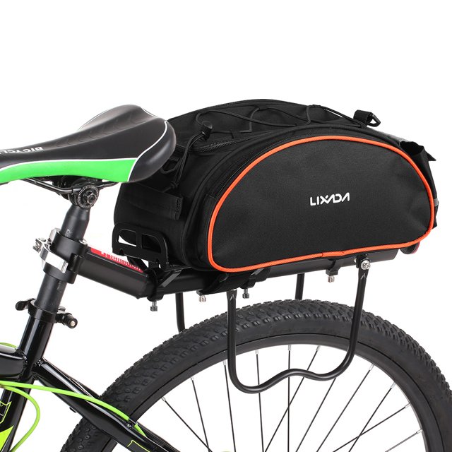 Lixada 13L Multifunctional Bicycle Rear Seat Bag Outdoor Cycling Bike Rack Seat Bag Rear Trunk Pannier Backseat Bag Handbag Shoulder Bag