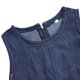 thumbnail image 5 of Conjunto de tres piezas de vestido vaquero retro sin mangas estilo azul marino para niña de verano, chaqueta y cinturón, de 1 a 8 años, 5 of 6