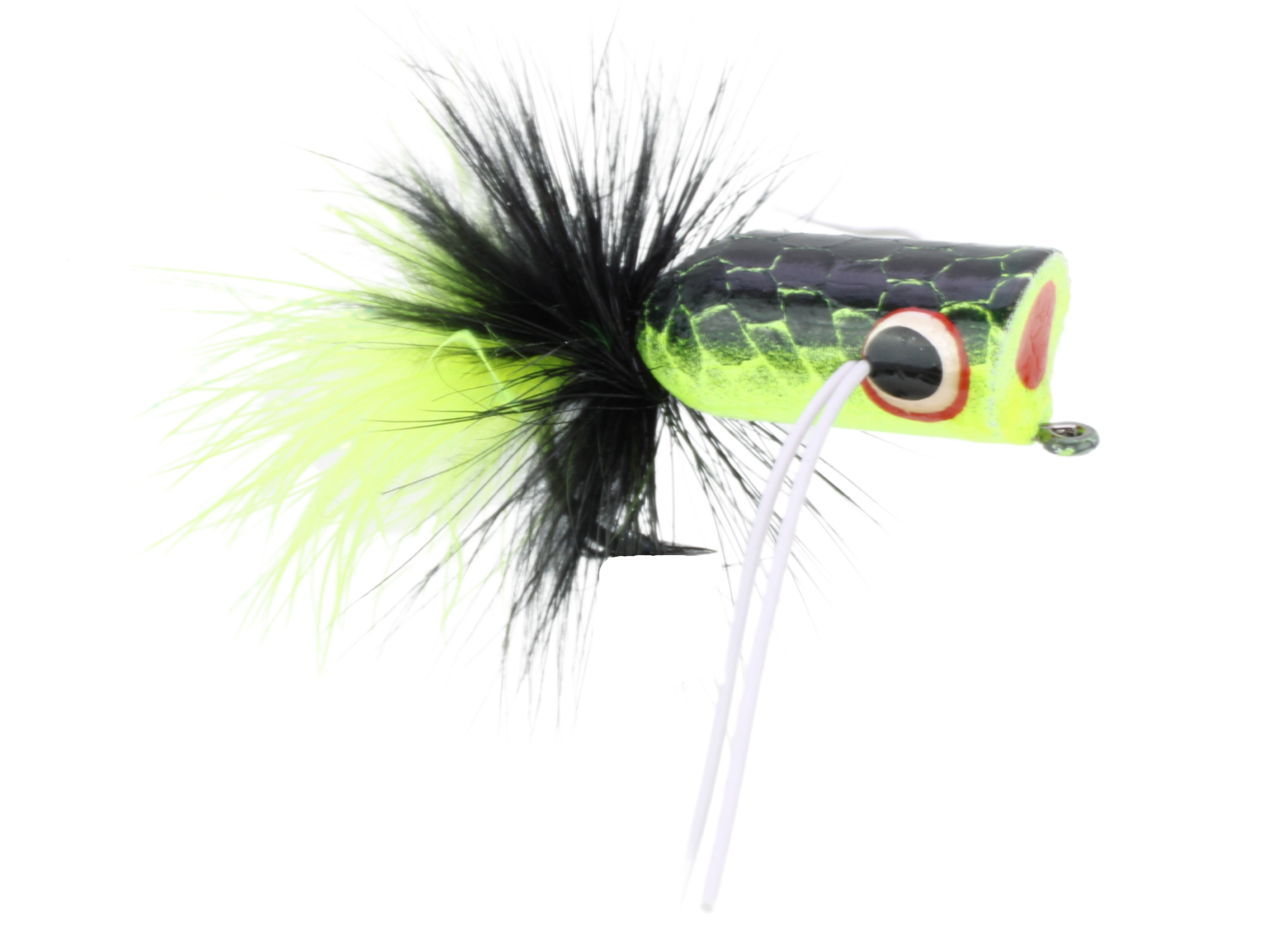 Wild Water Fly Fishing Chartreuse and Black Bass Popper, Size 2, Qty. 4 - image 1 of 2