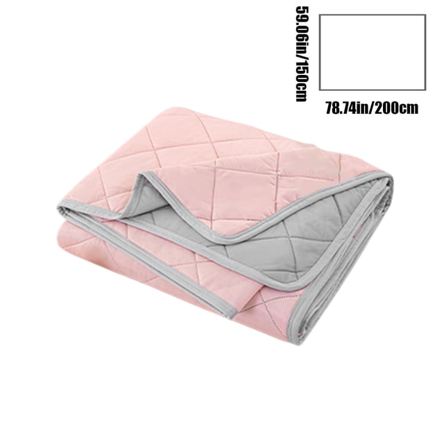 Large Cooling Quilt 79x59in Ice Silk Air Conditioning Cover Washable Summer Bedspread Temperature Regulating Pink