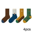 thumbnail image 2 of Esaierr Kids Boys Socks Toddler Fall Winter Socks Mid-Tube Socks Cotton Cartoon Athletic Baby Socks Non Slip Bottom Kid Crew Boot Socks ((4 pairs) for 3-12Y, 2 of 8