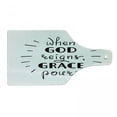 thumbnail image 1 of Grace Saying Cutting Board, Grace Pours Lettering Devotional True Believer Monochrome Design, Decorative Tempered Glass Cutting and Serving Board, in 3 Sizes, by Ambesonne, 1 of 2
