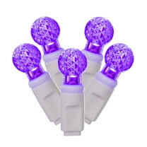 Vickerman 100 Purple G12 LED Single Mold Light on White Wire, 34' Christmas Light Strand