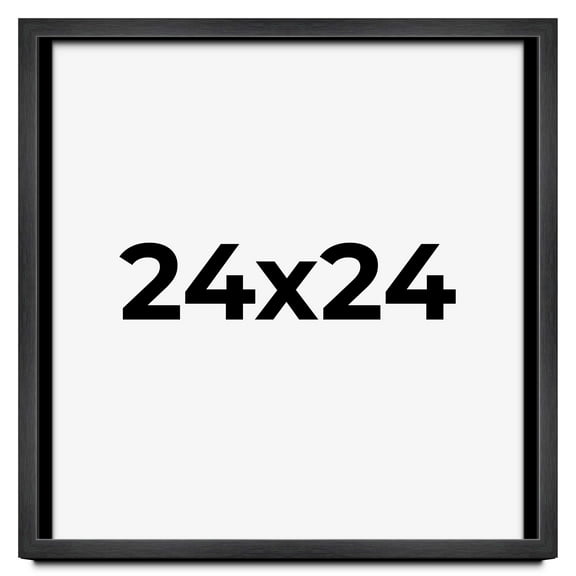 24x24 Shadow Box Frame Grey Charcoal Black | 0.875 Inches Deep | Solid Wood Shadowbox Display Frame