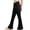 Black, variant on FDDMis Girl's Flare Pants Teen Tween Kids Fall Winter V Waist Bottoms Girls Wide Leg Pants Stretch Knit Fabric Slim Fit Bell Bottom Comfy Daily Wear Pants for Girls