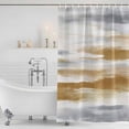thumbnail image 4 of Brown Gray White Waterproof Fabric Shower Curtain,Vintage Rustic Abstract Mottled Art Waterproof Fabric Shower Curtain for Bathroom Curtains Bathtubs Shower Curtains with 12 Hooks Standard 66x72, 4 of 8
