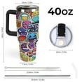 thumbnail image 3 of Geometry Dash Car Cup Tumbler with Handle & Straw 40Oz Cupholder Water Bottle Insulated Stainless Steel Cup, 3 of 8