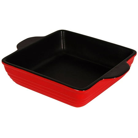 Pinnacle Ceramic Bakeware Nonstick Square 7.5" x 7.5" Baker, Red
