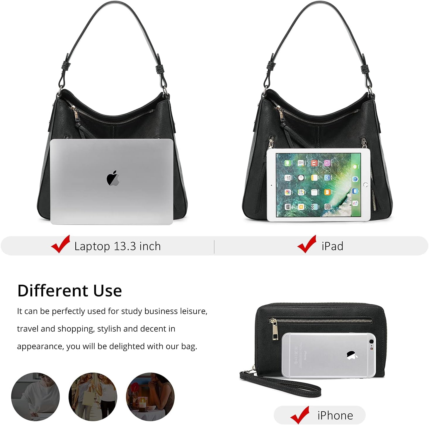 Fashion Handbags for Women Large Designer Ladies Hobo bag Bucket Purse Faux Leather